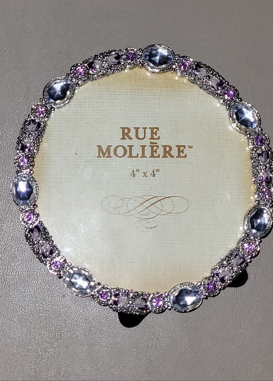 Rue Moliere Purple, Pink and Silver Crystal Frame For 4X4 Pictures.